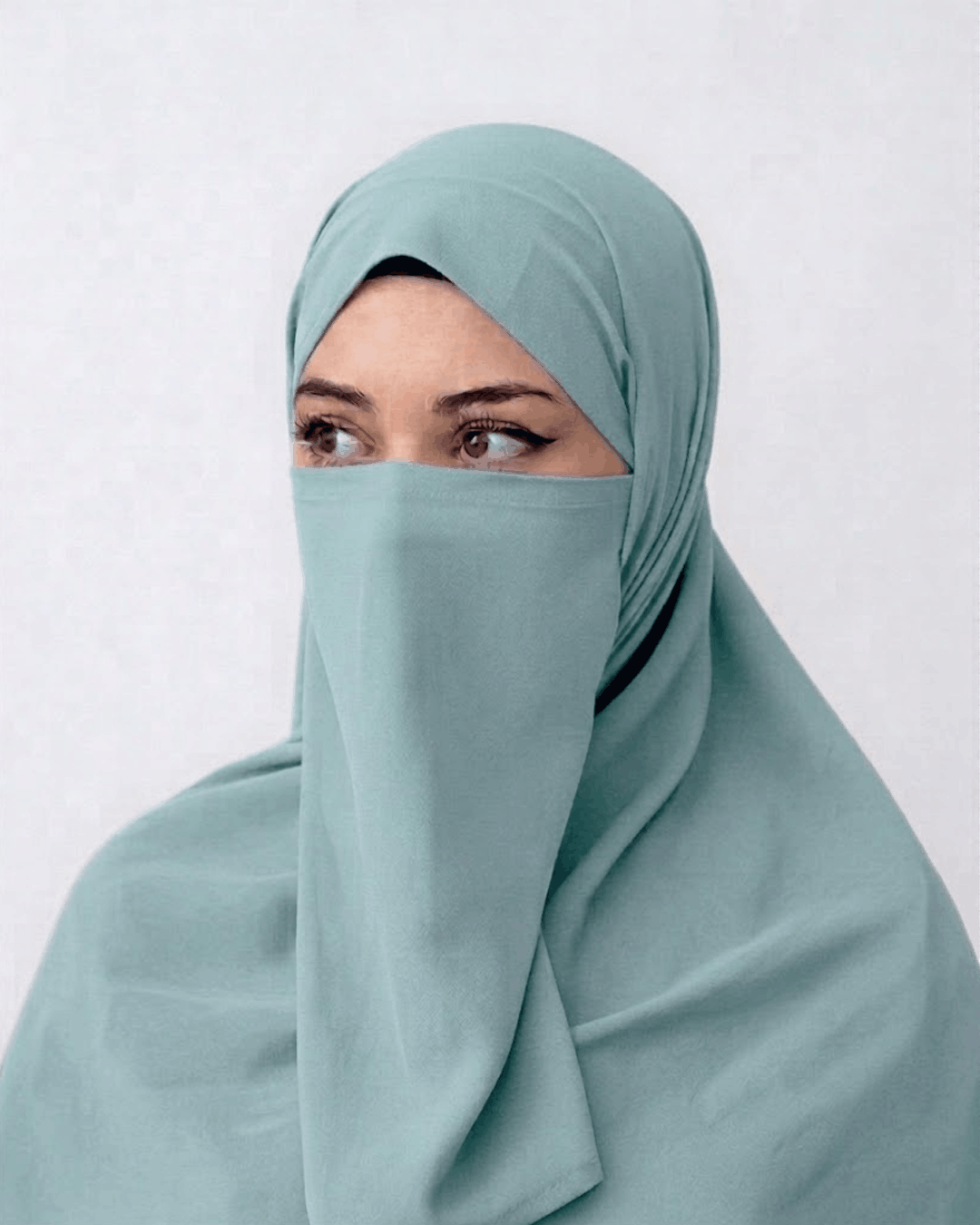 Hijab Naqab Set - Bright Seafoam Green