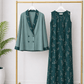 Emerald Veil Coat-Style Modest Dress
