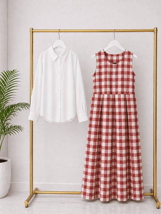 Vintage Check Frock Set