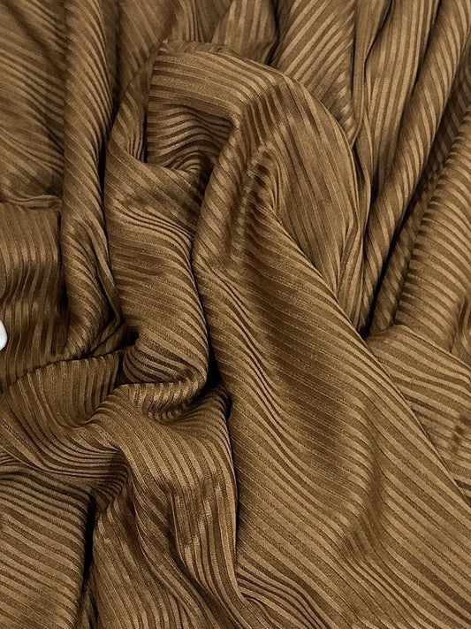 Ribbed Jersey Hijab - Brown