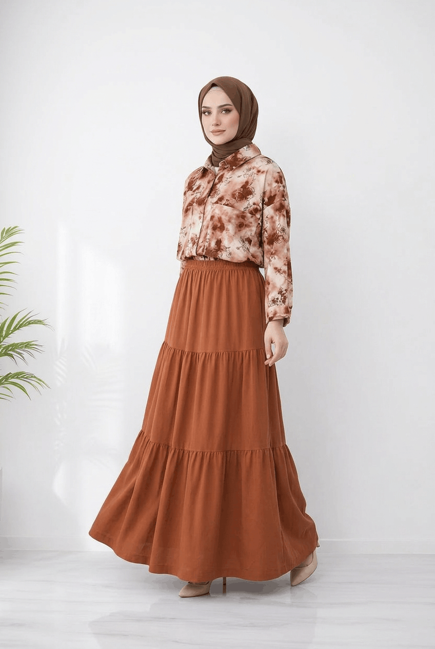 Rust Petal Modest Co-ord Set