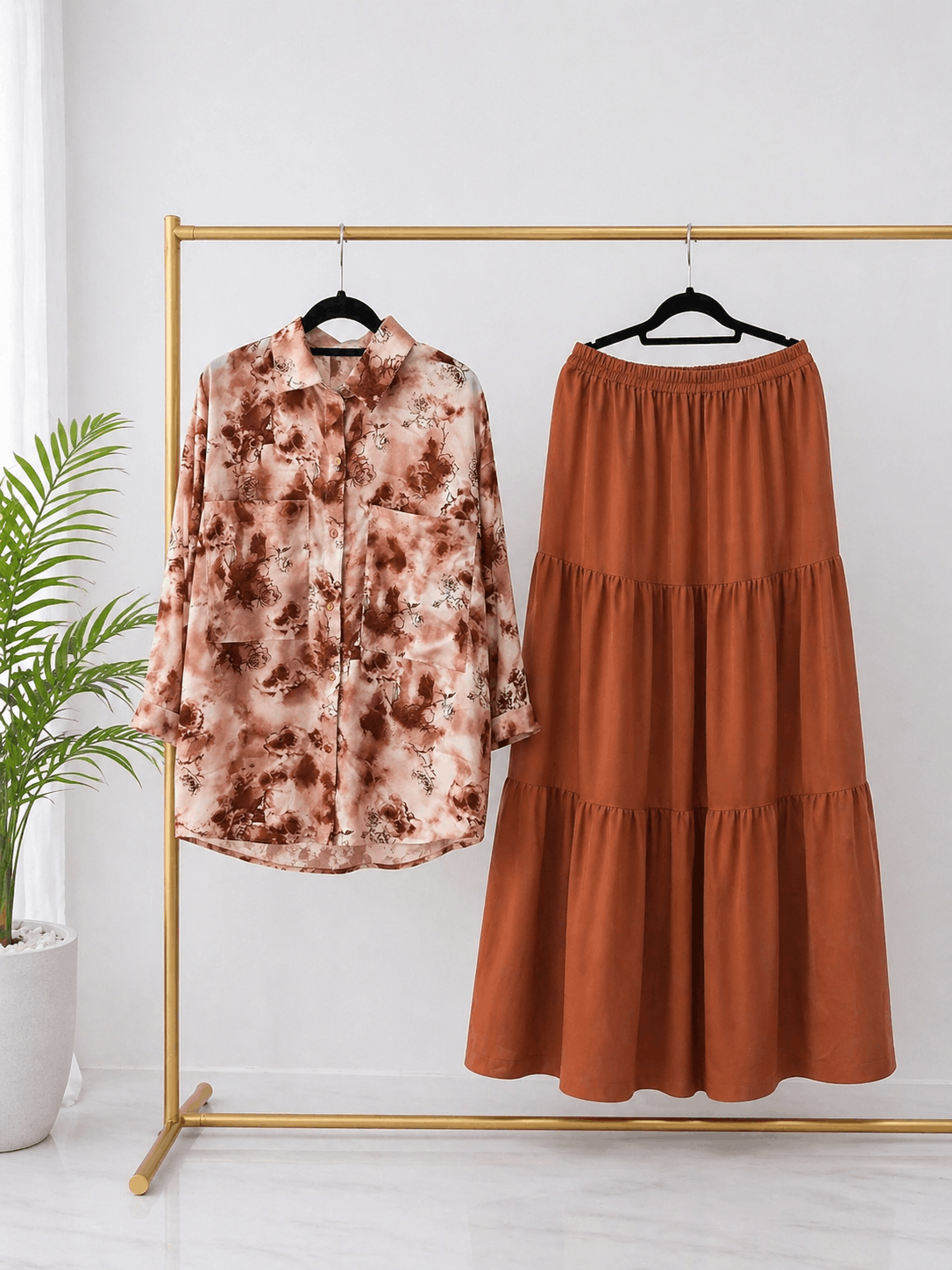 Rust Petal Modest Co-ord Set