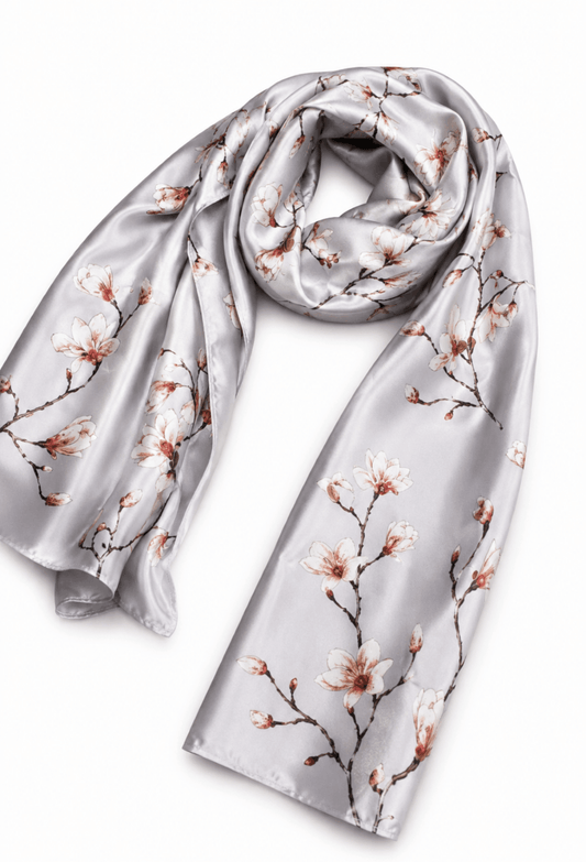 Printed Silk Hijab - Light Lavender