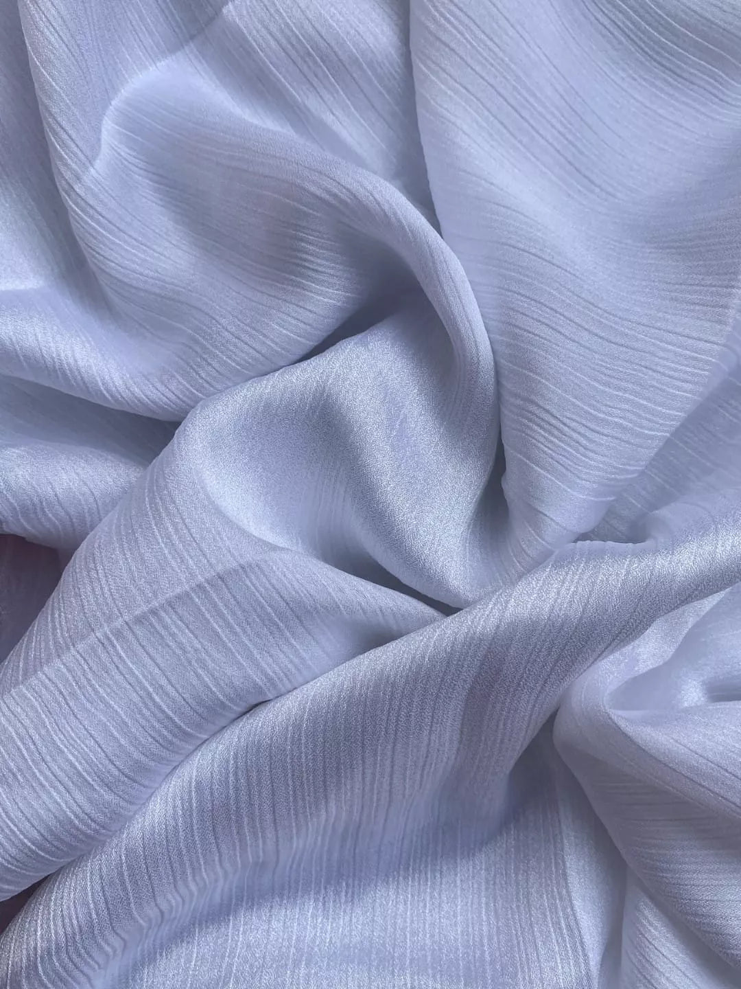 Crinkle Silk Hijab - White